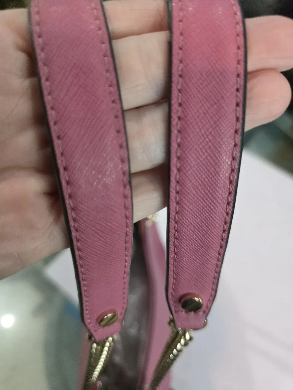 New Michael Kors Rose Pink Saffiano Leather Shoulder Bag with Gold Hardware
